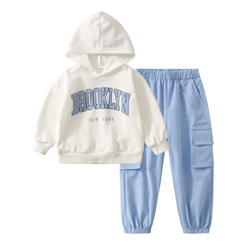 Girls' Sportswear Set 4-Piece Cute Hoodie and Jogger Pants Outfit Set Suitable for Ages 3-14