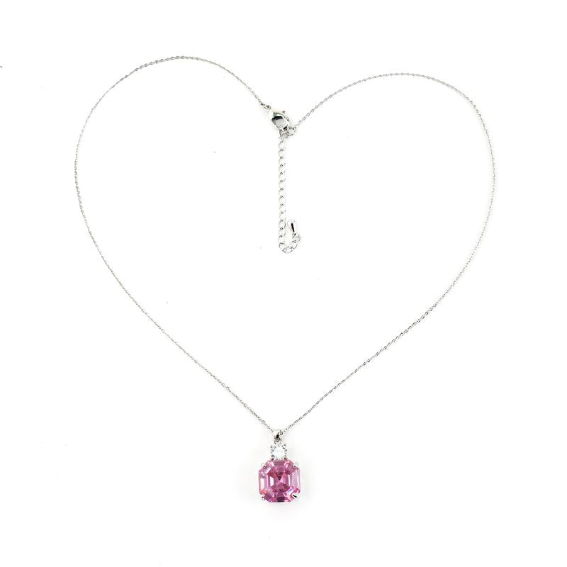 Pink Halo Collection 2.0 | 925 Silver Pink Crystal Pendant Necklace | Gift for Her | Valentines Day