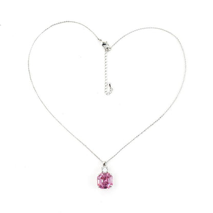 Pink Halo Collection 2.0 | 925 Silver Pink Crystal Pendant Necklace | Gift for Her | Valentines Day