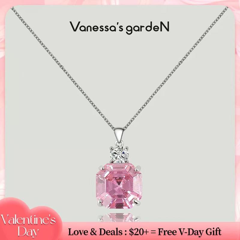 Pink Halo Collection 2.0 | 925 Silver Pink Crystal Pendant Necklace | Gift for Her | Valentines Day