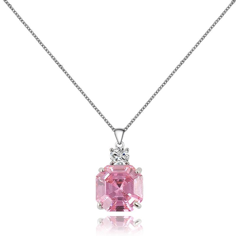 Pink Halo Collection 2.0 | 925 Silver Pink Crystal Pendant Necklace | Gift for Her | Valentines Day