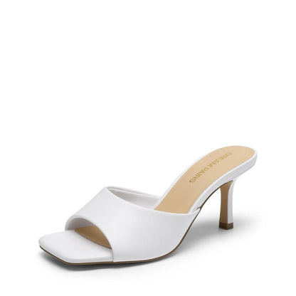 Dream Pairs Women'S Square Toe Heeled Slide Sandals Chic Elegant Comfortable Party Heels Shoes for Girls Casual Office Slip-On Sandals