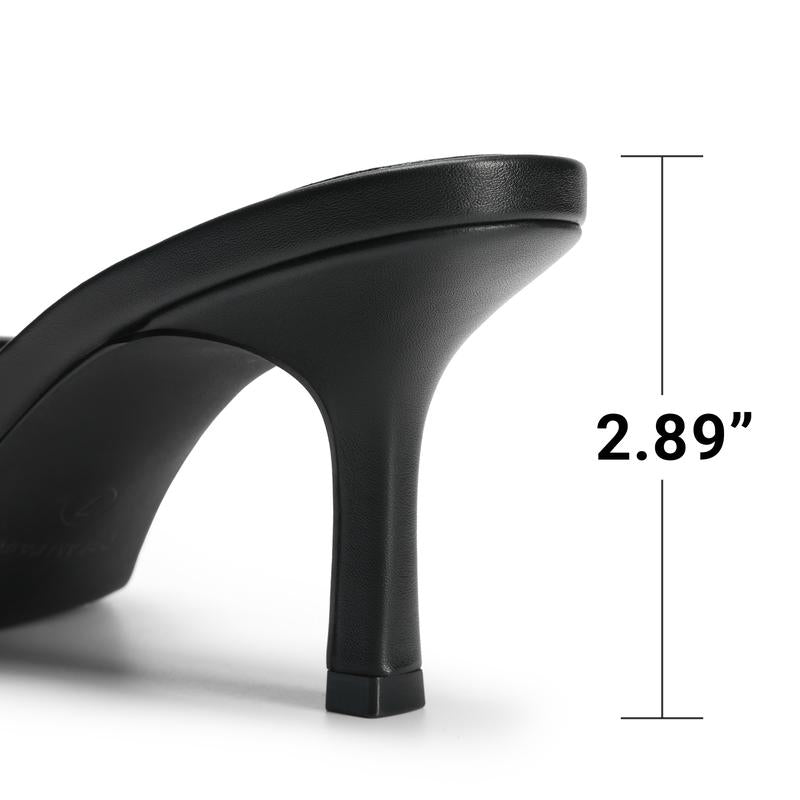 Dream Pairs Women'S Square Toe Heeled Slide Sandals Chic Elegant Comfortable Party Heels Shoes for Girls Casual Office Slip-On Sandals